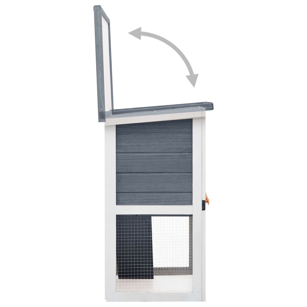 vidaXL Cușcă de iepuri pentru exterior, 1 ușă, gri, lemn vidaXL Cușcă de iepuri pentru exterior, 1 ușă, gri, lemn