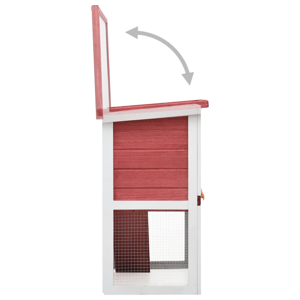 vidaXL Cușcă de iepuri pentru exterior, 1 ușă, roșu, lemn vidaXL Cușcă de iepuri pentru exterior, 1 ușă, roșu, lemn