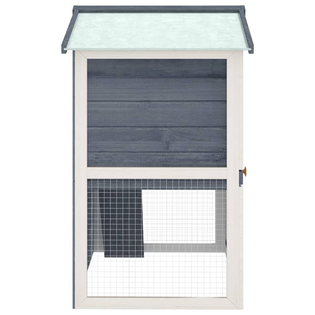vidaXL Cușcă de iepuri pentru exterior, 3 uși, gri, lemn vidaXL Cușcă de iepuri pentru exterior, 3 uși, gri, lemn