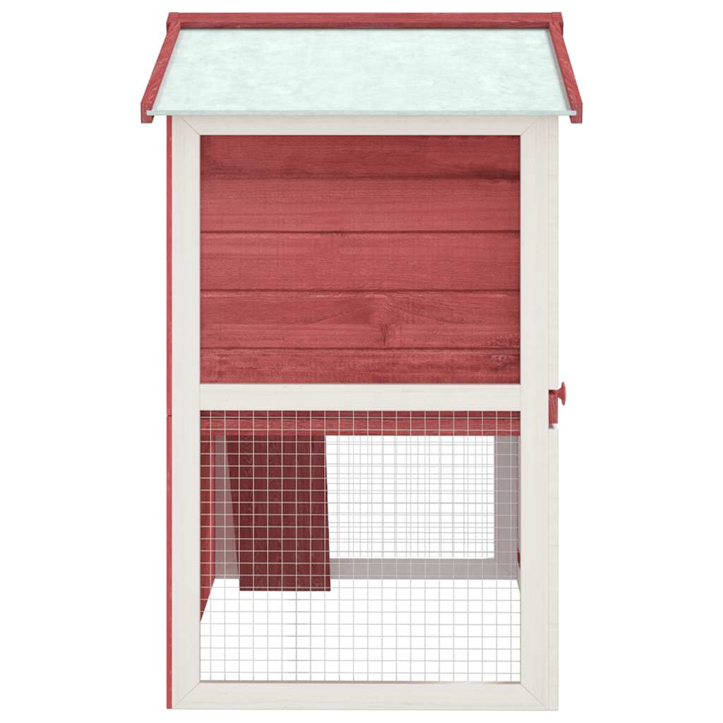 vidaXL Cușcă de iepuri pentru exterior, 3 uși, roșu, lemn vidaXL Cușcă de iepuri pentru exterior, 3 uși, roșu, lemn