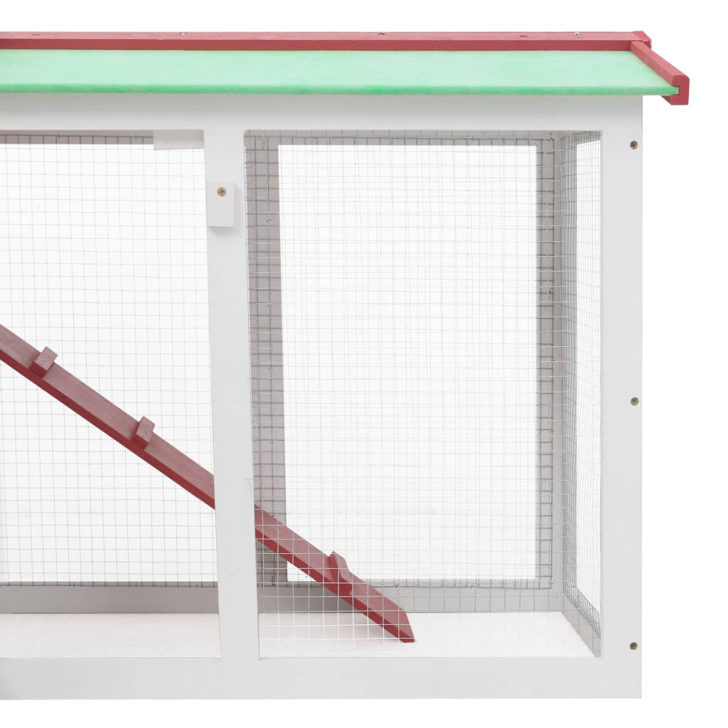 vidaXL Cușcă mare exterior pt. iepuri, roșu și alb 145x45x84 cm, lemn vidaXL Cușcă mare exterior pt. iepuri, roșu și alb 145x45x84 cm, lemn