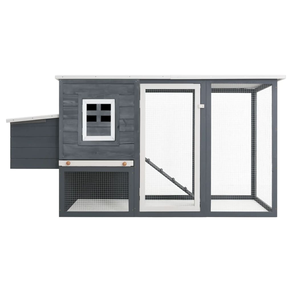 vidaXL Coteț de păsări de exterior, casă găini cu 1 cuibar, gri, lemn vidaXL Coteț de păsări de exterior, casă găini cu 1 cuibar, gri, lemn