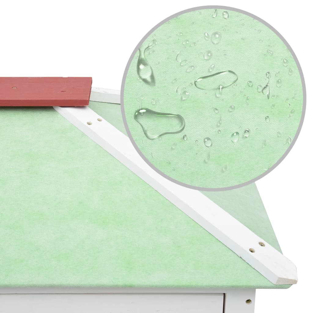 vidaXL Cușcă pentru iepuri și alte animale, 2 niveluri, roșu, lemn