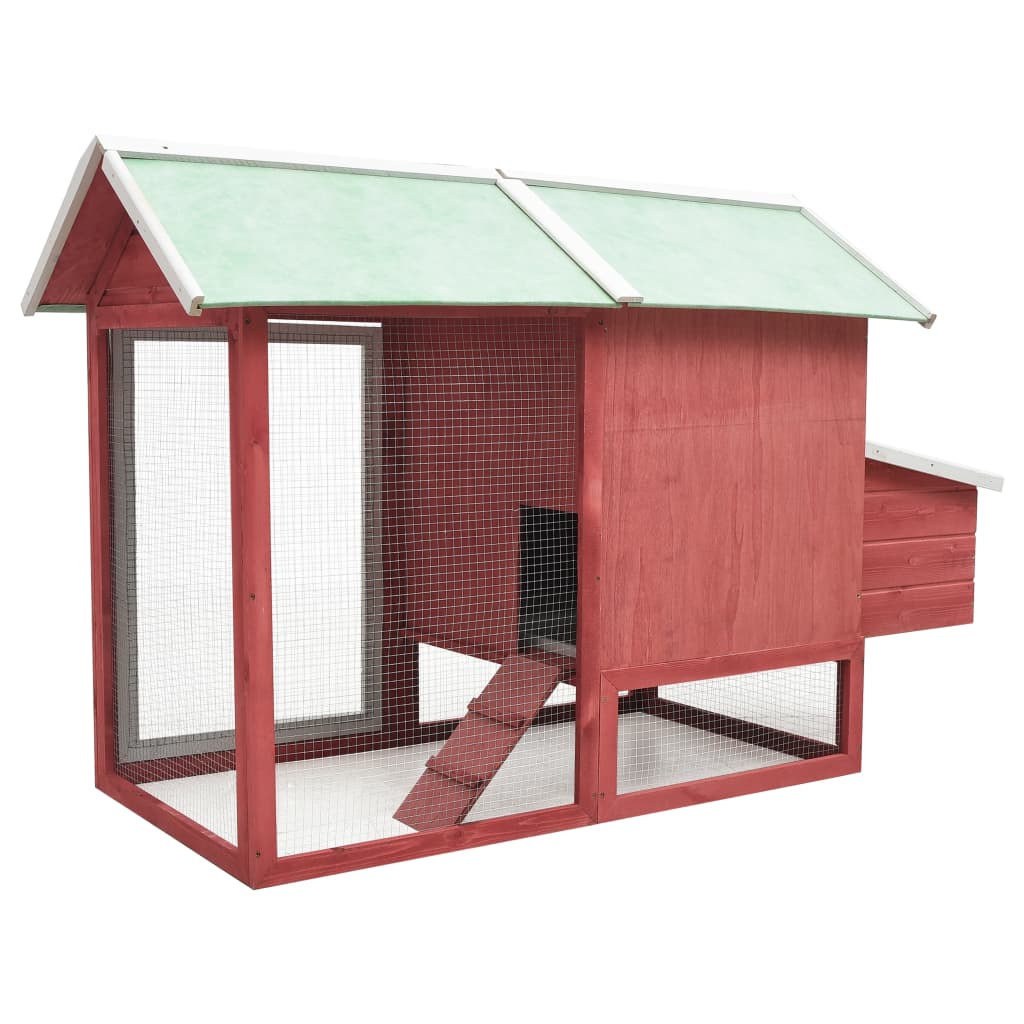 vidaXL Coteț de păsări, roșu, 170 x 81 x 110 cm, lemn masiv pin & brad vidaXL Coteț de păsări, roșu, 170 x 81 x 110 cm, lemn masiv pin & brad