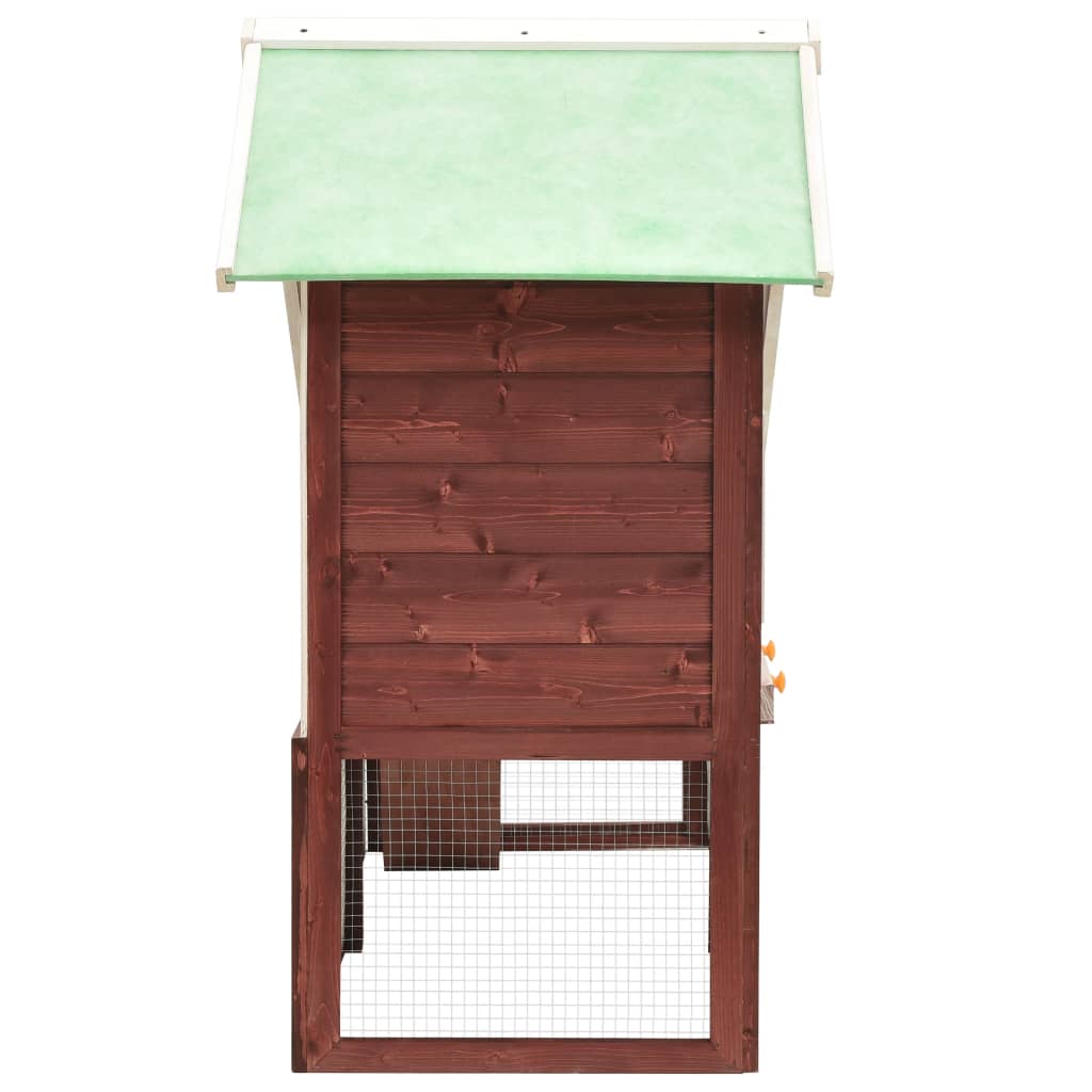 vidaXL Cușcă iepuri, cafeniu/alb,140 x 63 x 120 cm, lemn masiv brad vidaXL Cușcă iepuri, cafeniu/alb,140 x 63 x 120 cm, lemn masiv brad
