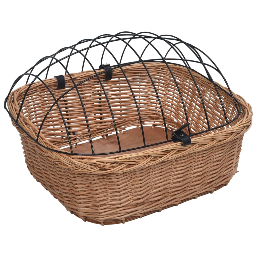 vidaXL Coș frontal bicicletă cu capac, 50x45x35 cm, salcie naturală vidaXL Coș frontal bicicletă cu capac, 50x45x35 cm, salcie naturală