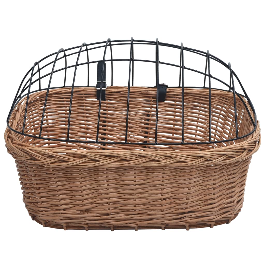 vidaXL Coș frontal bicicletă cu capac, 50x45x35 cm, salcie naturală vidaXL Coș frontal bicicletă cu capac, 50x45x35 cm, salcie naturală