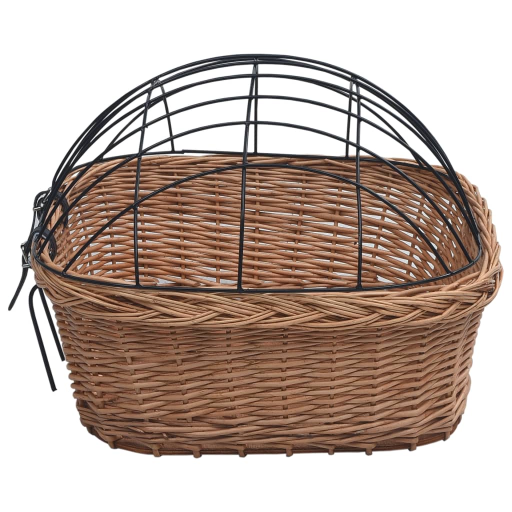 vidaXL Coș frontal bicicletă cu capac, 50x45x35 cm, salcie naturală vidaXL Coș frontal bicicletă cu capac, 50x45x35 cm, salcie naturală