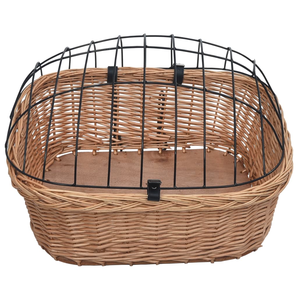 vidaXL Coș frontal bicicletă cu capac, 50x45x35 cm, salcie naturală vidaXL Coș frontal bicicletă cu capac, 50x45x35 cm, salcie naturală