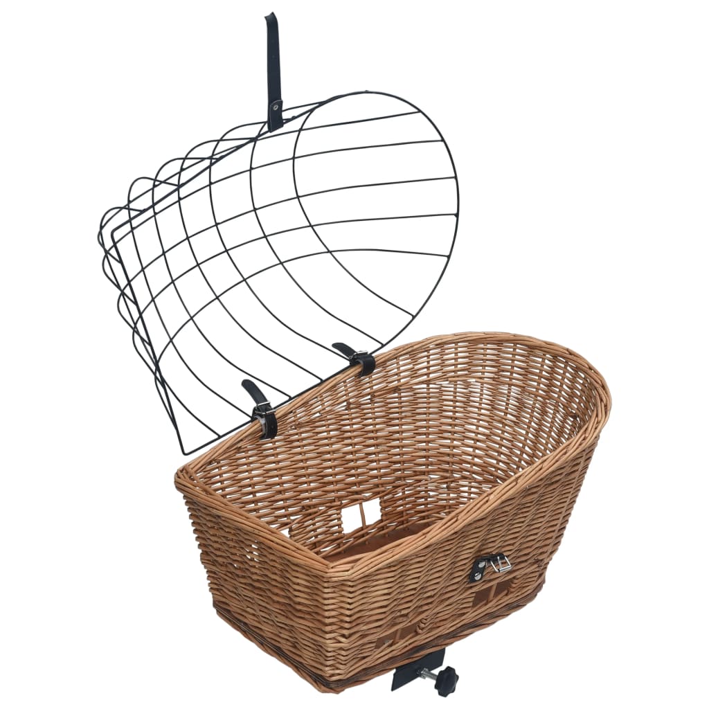 vidaXL Coș portbagaj bicicletă cu capac 55x31x36 cm, răchită naturală vidaXL Coș portbagaj bicicletă cu capac 55x31x36 cm, răchită naturală