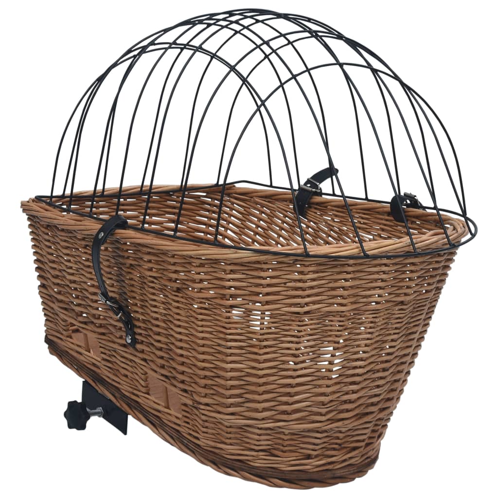 vidaXL Coș portbagaj bicicletă cu capac 55x31x36 cm, răchită naturală vidaXL Coș portbagaj bicicletă cu capac 55x31x36 cm, răchită naturală