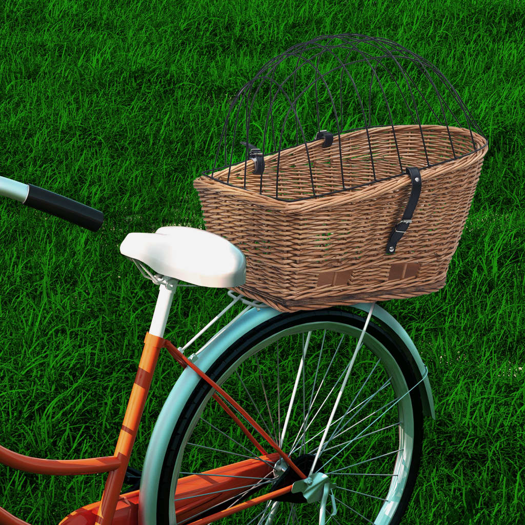 vidaXL Coș portbagaj bicicletă cu capac 55x31x36 cm, răchită naturală vidaXL Coș portbagaj bicicletă cu capac 55x31x36 cm, răchită naturală