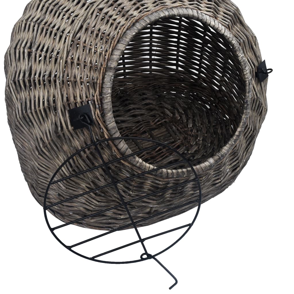 vidaXL Coș de transport pisici, gri, 50x42x40 cm, răchită naturală vidaXL Coș de transport pisici, gri, 50x42x40 cm, răchită naturală