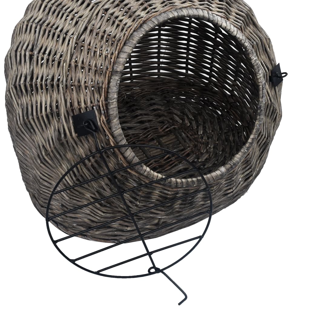 vidaXL Coș transport pentru pisici, gri, 60x45x45 cm, răchită naturală vidaXL Coș transport pentru pisici, gri, 60x45x45 cm, răchită naturală