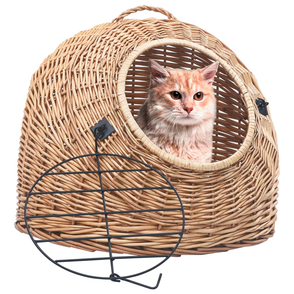 vidaXL Coș transport pentru pisici, 60x45x45 cm, răchită naturală vidaXL Coș transport pentru pisici, 60x45x45 cm, răchită naturală
