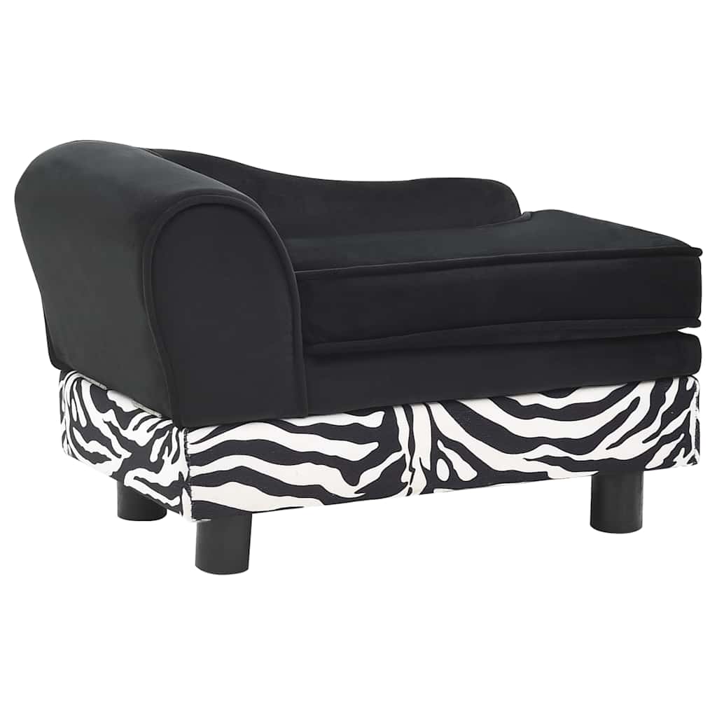 vidaXL Canapea pentru câini, negru, 57x34x36 cm, pluș