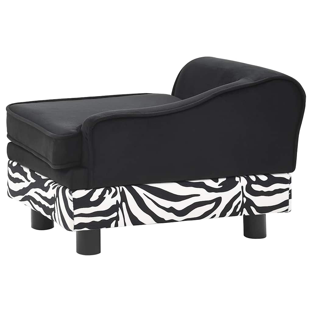 vidaXL Canapea pentru câini, negru, 57x34x36 cm, pluș