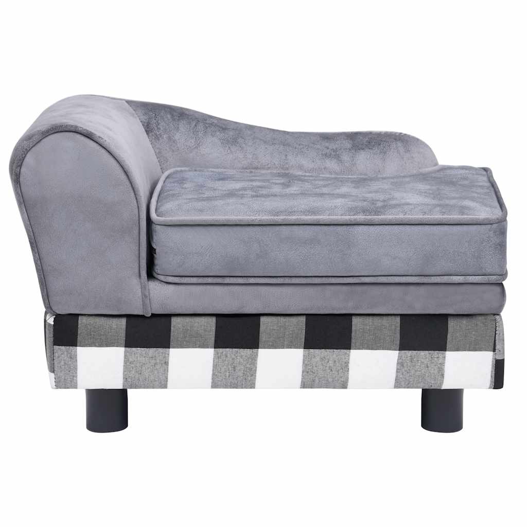vidaXL Canapea pentru câini, gri, 57x34x36 cm, pluș vidaXL Canapea pentru câini, gri, 57x34x36 cm, pluș