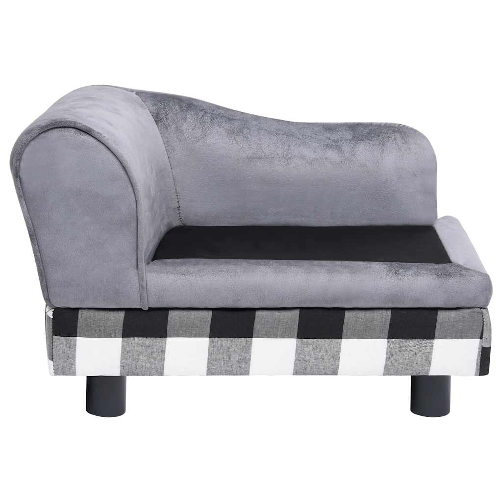 vidaXL Canapea pentru câini, gri, 57x34x36 cm, pluș vidaXL Canapea pentru câini, gri, 57x34x36 cm, pluș