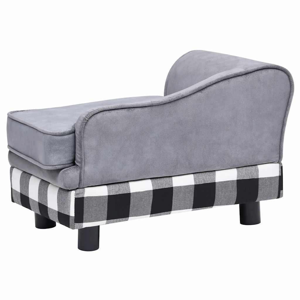 vidaXL Canapea pentru câini, gri, 57x34x36 cm, pluș vidaXL Canapea pentru câini, gri, 57x34x36 cm, pluș
