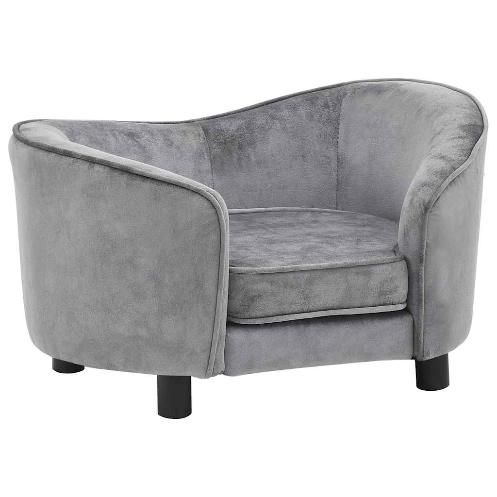 vidaXL Canapea pentru câini, gri, 69 x 49 x 40 cm, pluș vidaXL Canapea pentru câini, gri, 69 x 49 x 40 cm, pluș