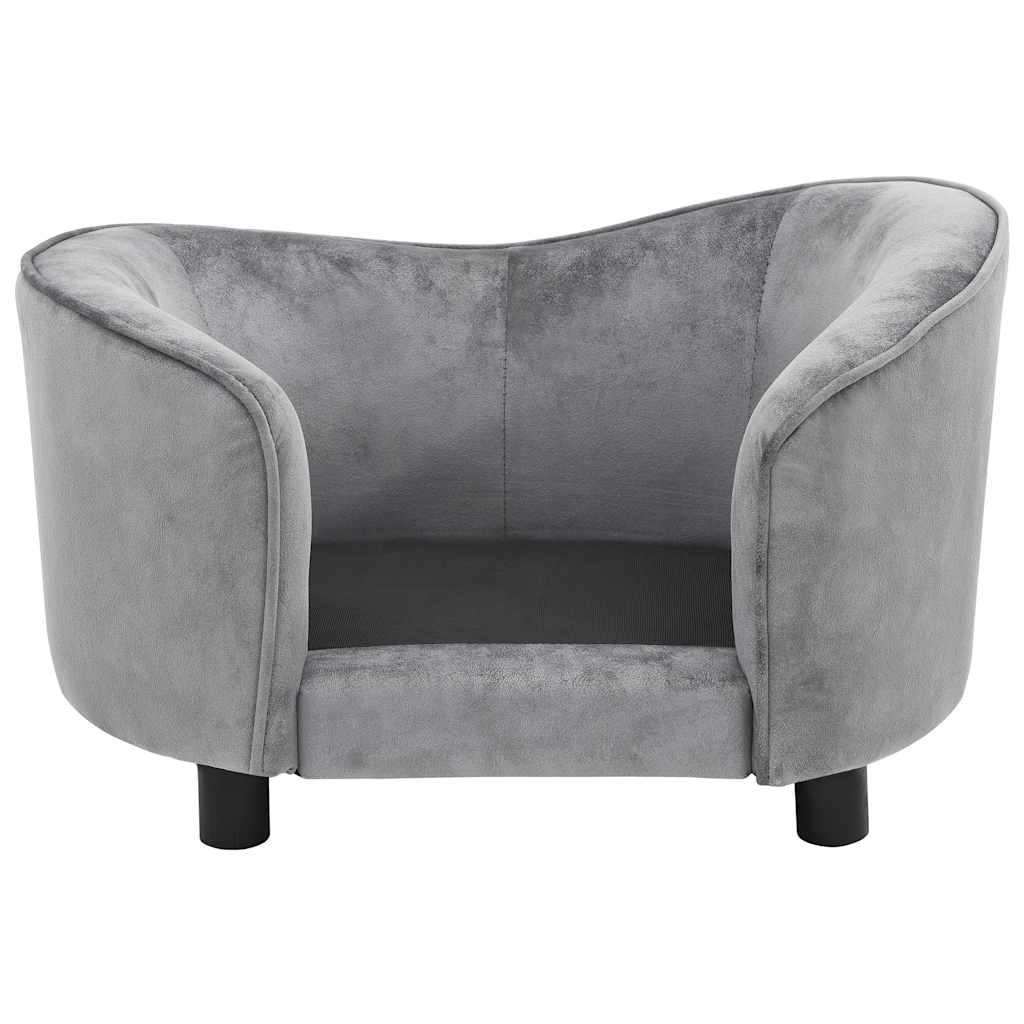 vidaXL Canapea pentru câini, gri, 69 x 49 x 40 cm, pluș vidaXL Canapea pentru câini, gri, 69 x 49 x 40 cm, pluș