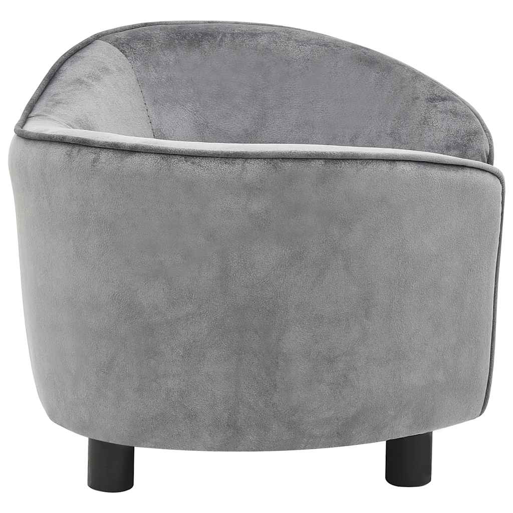 vidaXL Canapea pentru câini, gri, 69 x 49 x 40 cm, pluș vidaXL Canapea pentru câini, gri, 69 x 49 x 40 cm, pluș