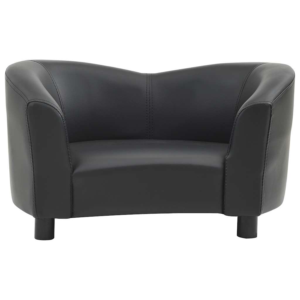 vidaXL Canapea pentru câini, negru, 67x41x39 cm, piele ecologică