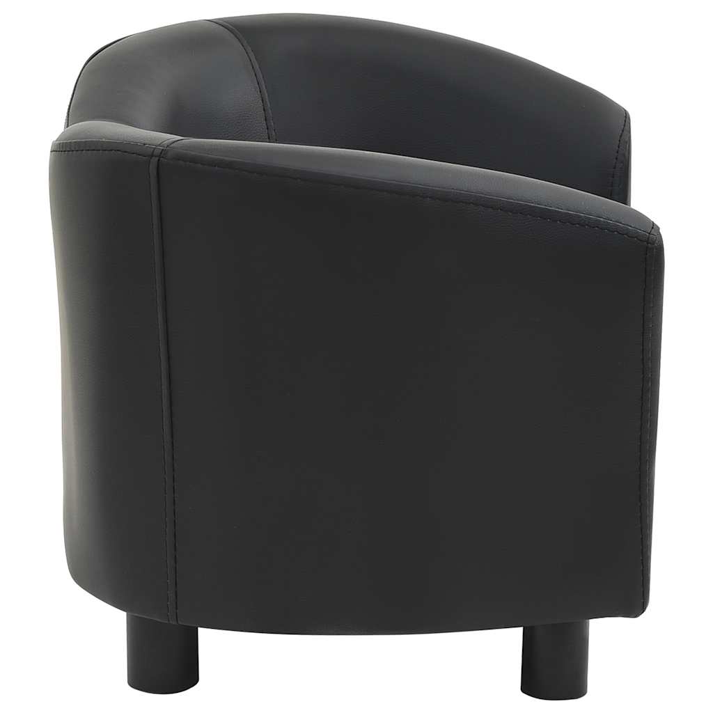 vidaXL Canapea pentru câini, negru, 67x41x39 cm, piele ecologică