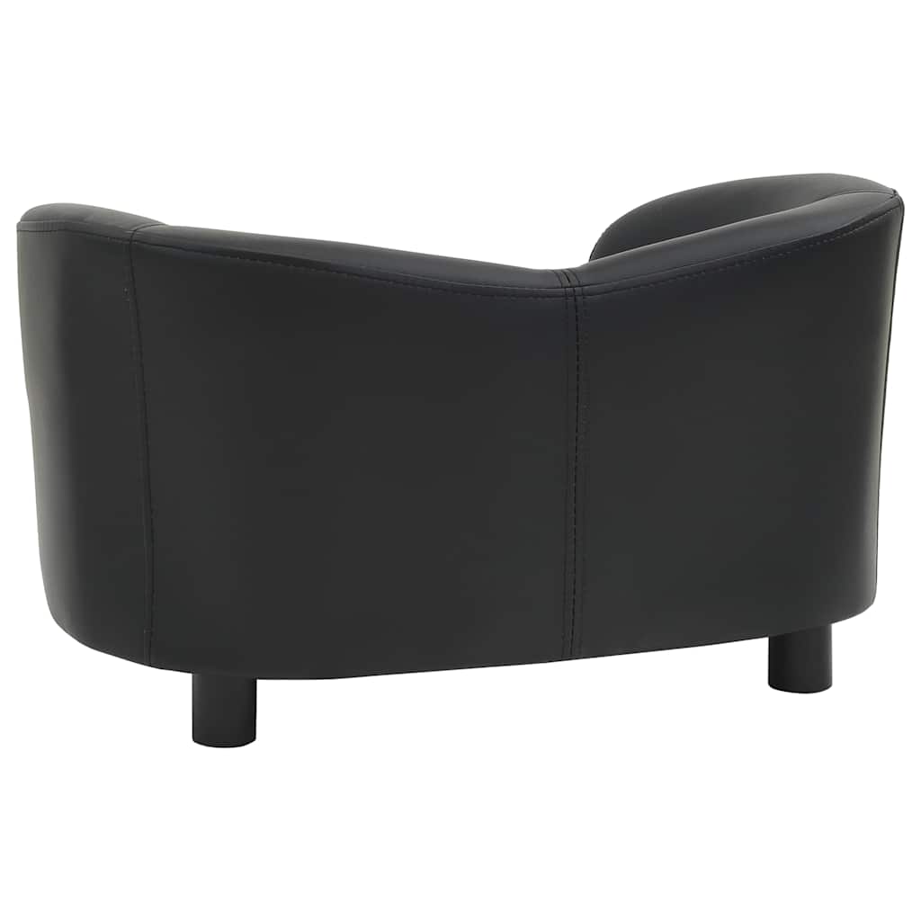 vidaXL Canapea pentru câini, negru, 67x41x39 cm, piele ecologică