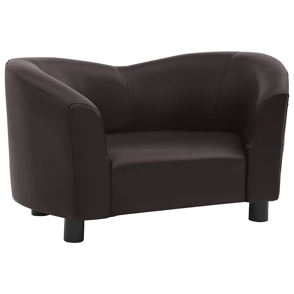 vidaXL Canapea pentru câini, maro, 67x41x39 cm, piele ecologică vidaXL Canapea pentru câini, maro, 67x41x39 cm, piele ecologică