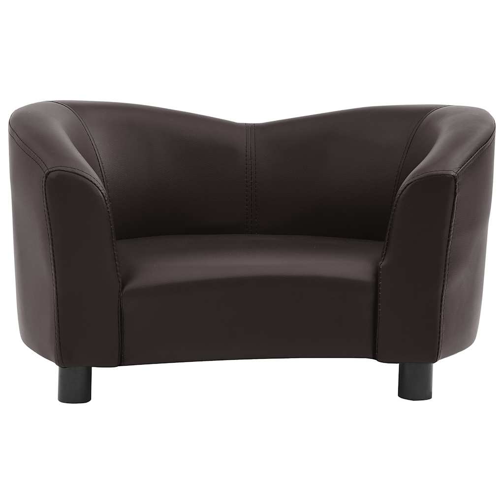 vidaXL Canapea pentru câini, maro, 67x41x39 cm, piele ecologică vidaXL Canapea pentru câini, maro, 67x41x39 cm, piele ecologică