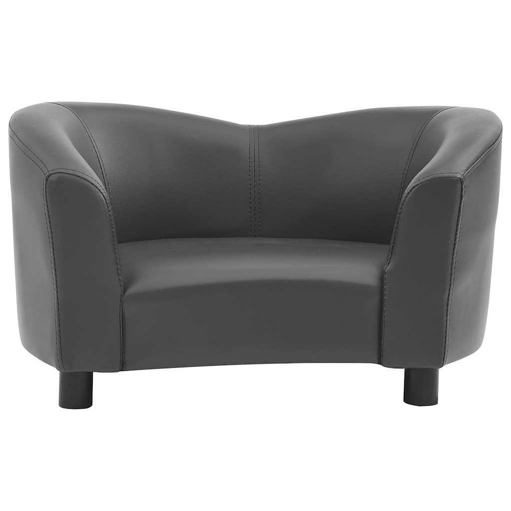 vidaXL Canapea pentru câini, gri, 67 x 41 x 39 cm, piele ecologică vidaXL Canapea pentru câini, gri, 67 x 41 x 39 cm, piele ecologică