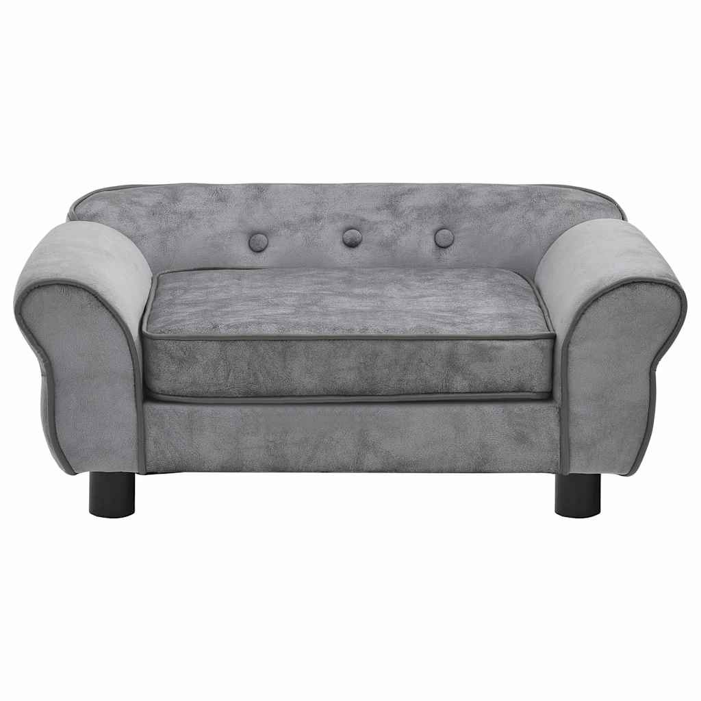 vidaXL Canapea pentru câini, gri, 72 x 45 x 30 cm, pluș vidaXL Canapea pentru câini, gri, 72 x 45 x 30 cm, pluș