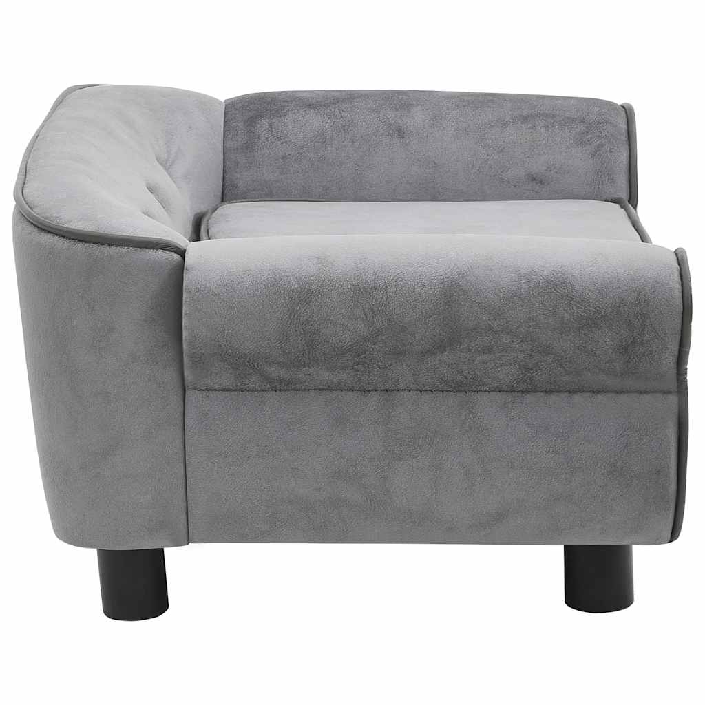 vidaXL Canapea pentru câini, gri, 72 x 45 x 30 cm, pluș vidaXL Canapea pentru câini, gri, 72 x 45 x 30 cm, pluș