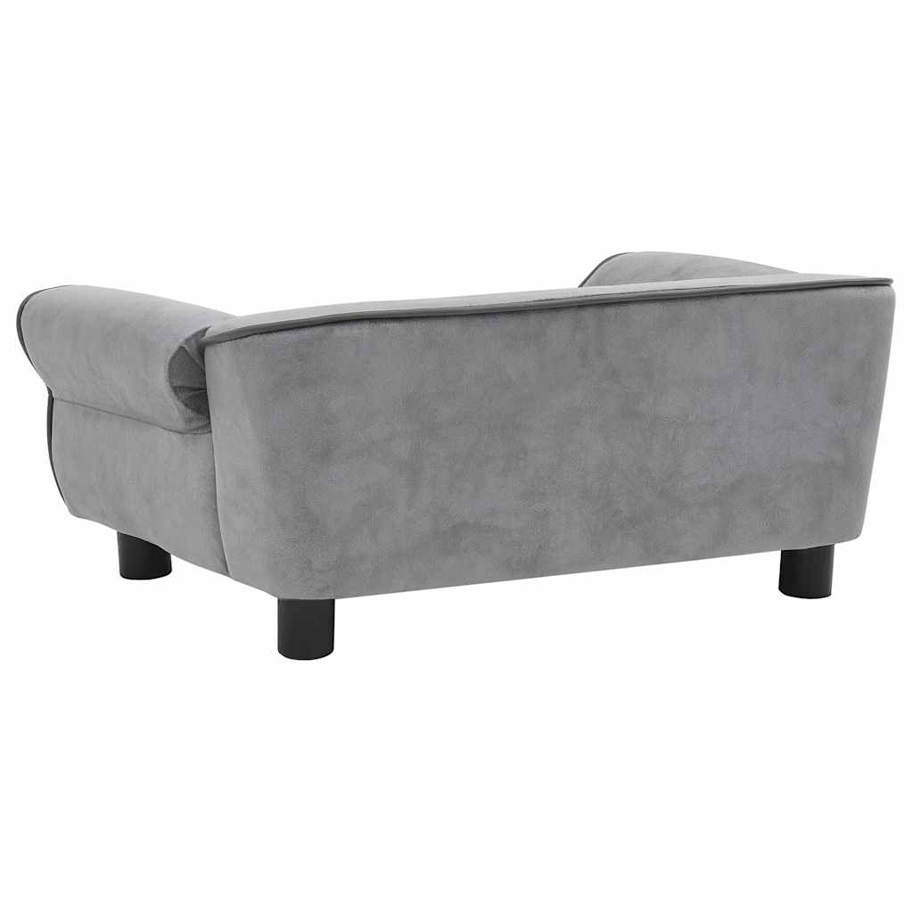 vidaXL Canapea pentru câini, gri, 72 x 45 x 30 cm, pluș vidaXL Canapea pentru câini, gri, 72 x 45 x 30 cm, pluș