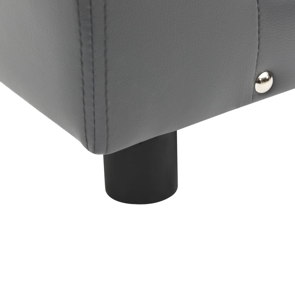 vidaXL Canapea pentru câini, gri, 81x43x31 cm, pluș & piele ecologică vidaXL Canapea pentru câini, gri, 81x43x31 cm, pluș & piele ecologică