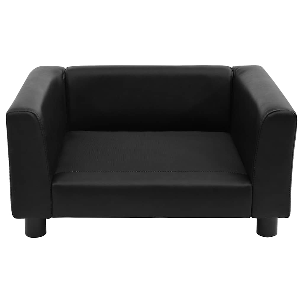 vidaXL Canapea pentru câini, negru, 60x43x30 cm pluș & piele ecologică vidaXL Canapea pentru câini, negru, 60x43x30 cm pluș & piele ecologică