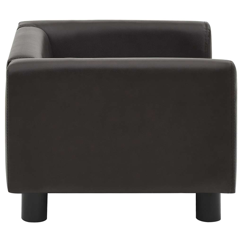 vidaXL Canapea pentru câini, maro, 60x43x30 cm, pluș & piele ecologică vidaXL Canapea pentru câini, maro, 60x43x30 cm, pluș & piele ecologică