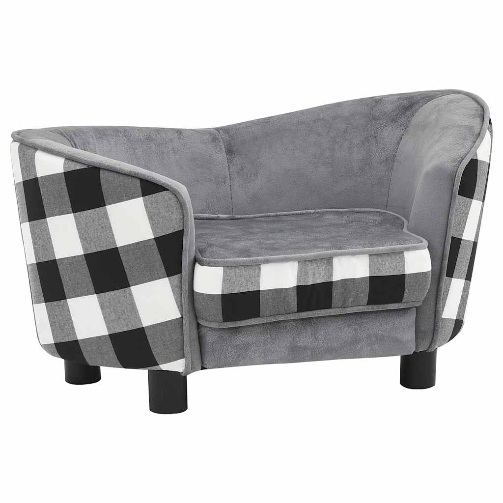 vidaXL Canapea pentru câini, gri, 68 x 38 x 38 cm, pluș vidaXL Canapea pentru câini, gri, 68 x 38 x 38 cm, pluș