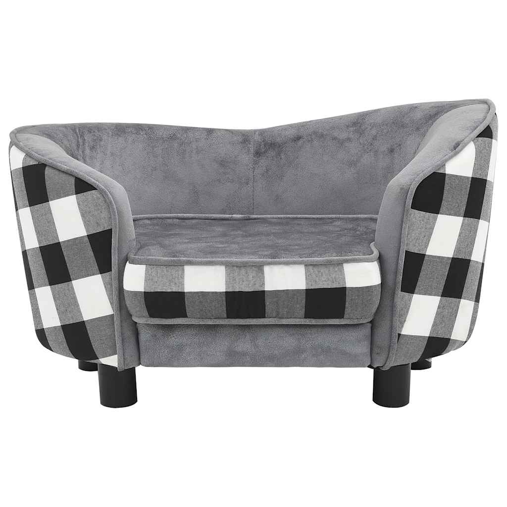 vidaXL Canapea pentru câini, gri, 68 x 38 x 38 cm, pluș vidaXL Canapea pentru câini, gri, 68 x 38 x 38 cm, pluș