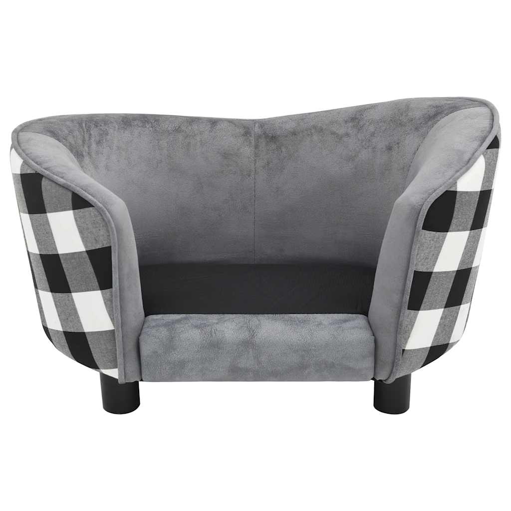 vidaXL Canapea pentru câini, gri, 68 x 38 x 38 cm, pluș vidaXL Canapea pentru câini, gri, 68 x 38 x 38 cm, pluș