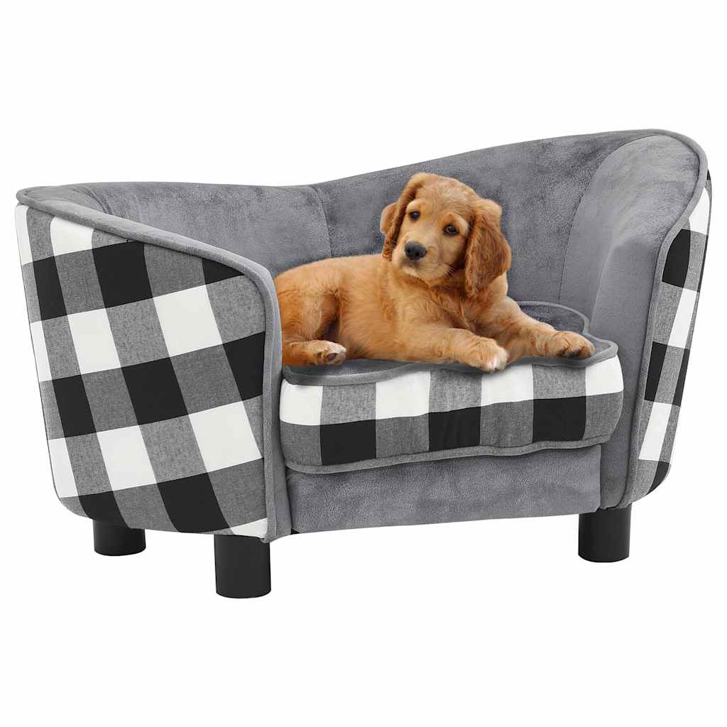 vidaXL Canapea pentru câini, gri, 68 x 38 x 38 cm, pluș vidaXL Canapea pentru câini, gri, 68 x 38 x 38 cm, pluș