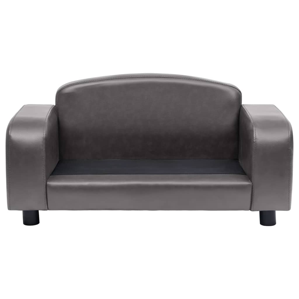 vidaXL Canapea pentru câini, gri, 80 x 50 x 40 cm, piele ecologică vidaXL Canapea pentru câini, gri, 80 x 50 x 40 cm, piele ecologică