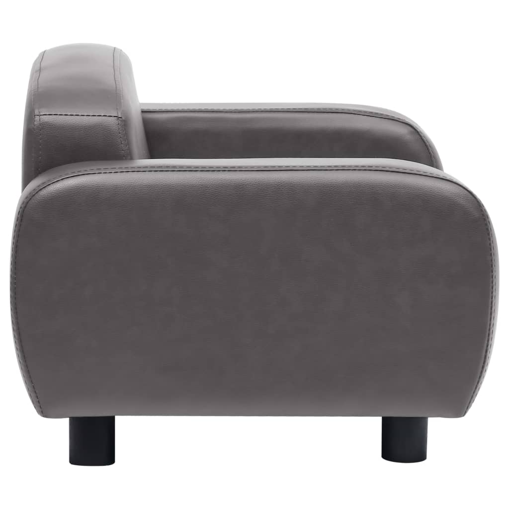 vidaXL Canapea pentru câini, gri, 80 x 50 x 40 cm, piele ecologică vidaXL Canapea pentru câini, gri, 80 x 50 x 40 cm, piele ecologică