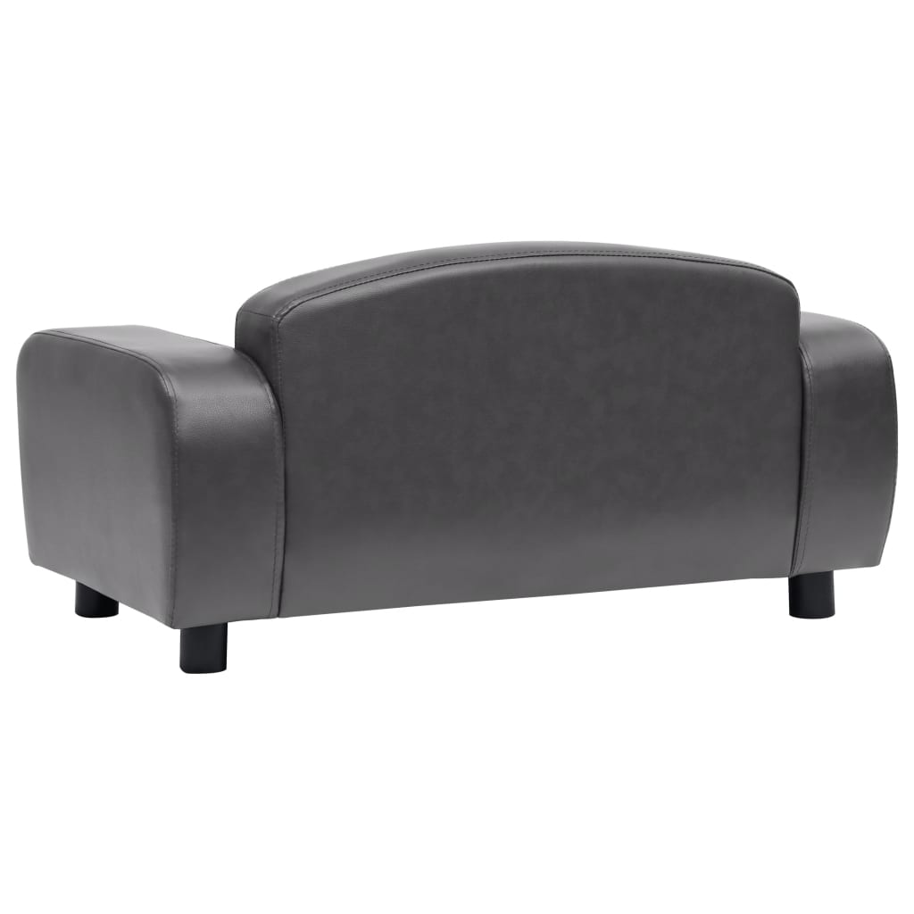 vidaXL Canapea pentru câini, gri, 80 x 50 x 40 cm, piele ecologică vidaXL Canapea pentru câini, gri, 80 x 50 x 40 cm, piele ecologică