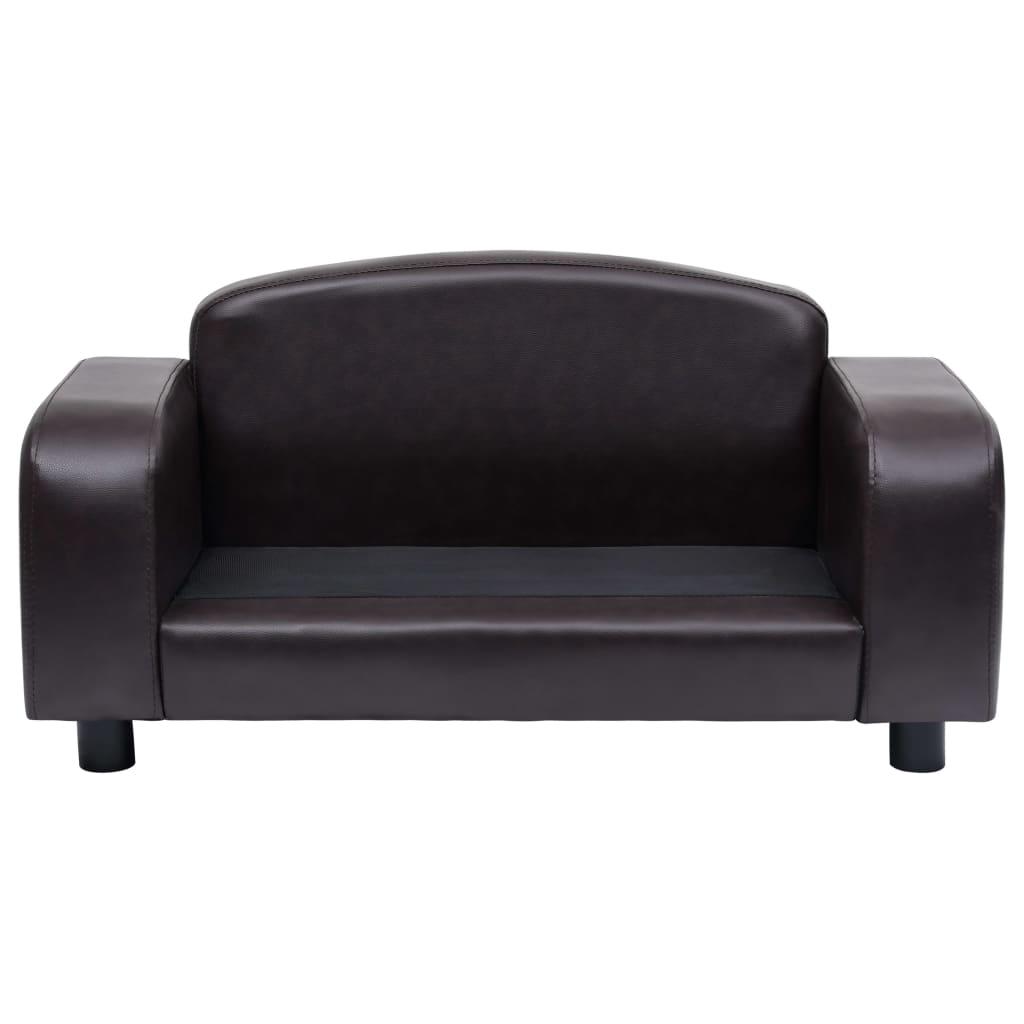 vidaXL Canapea pentru câini, maro, 80 x 50 x 40 cm, piele ecologică vidaXL Canapea pentru câini, maro, 80 x 50 x 40 cm, piele ecologică
