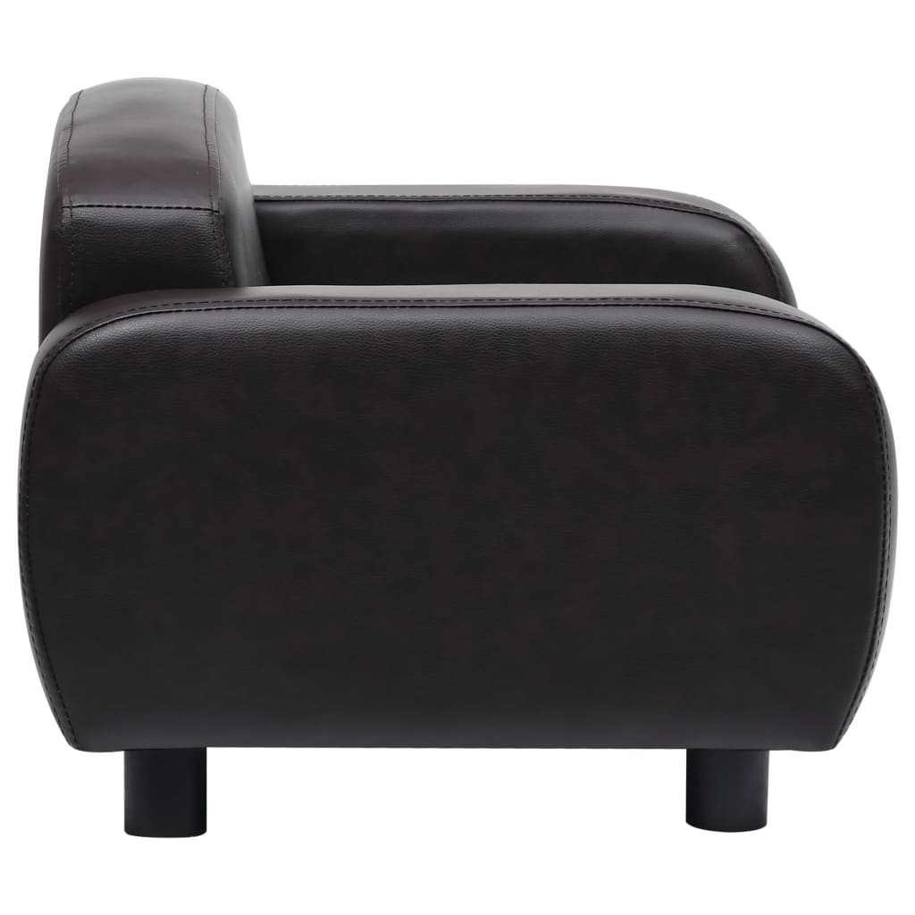 vidaXL Canapea pentru câini, maro, 80 x 50 x 40 cm, piele ecologică vidaXL Canapea pentru câini, maro, 80 x 50 x 40 cm, piele ecologică