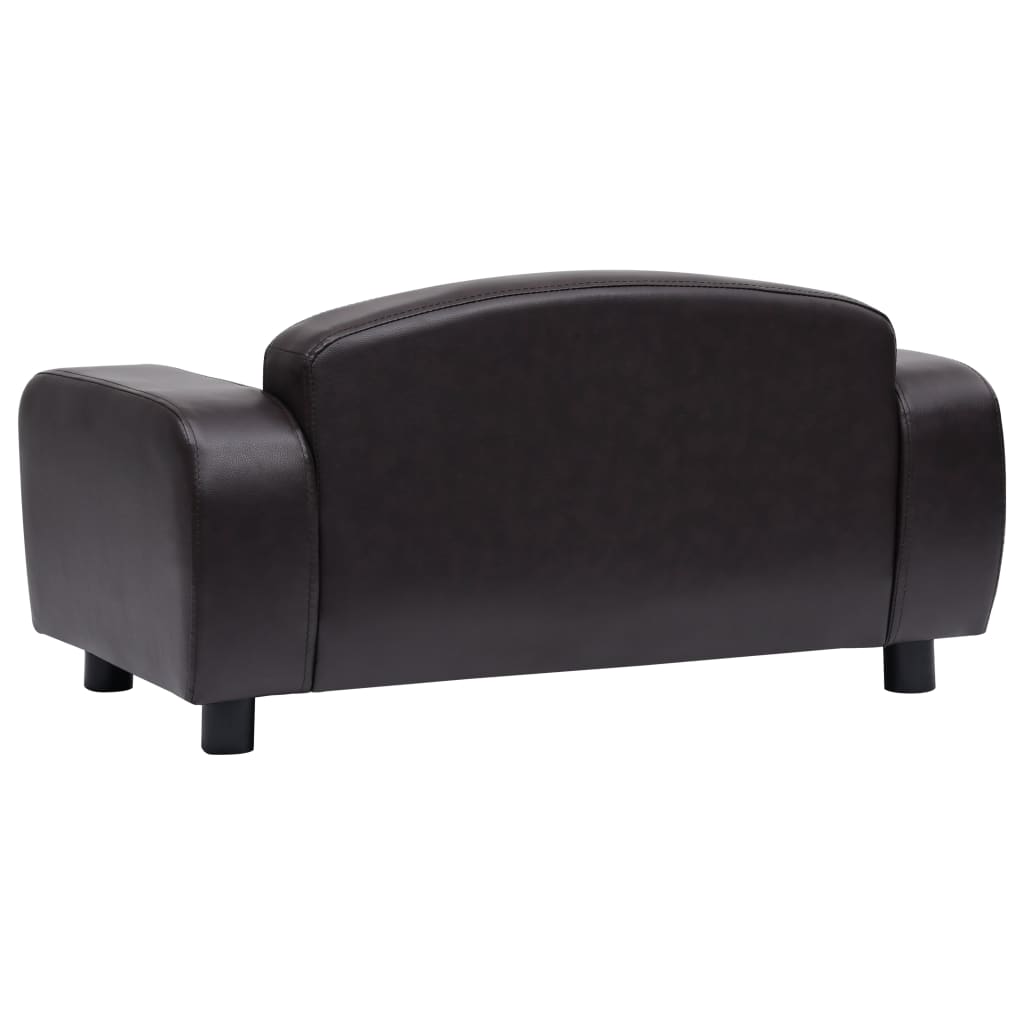vidaXL Canapea pentru câini, maro, 80 x 50 x 40 cm, piele ecologică vidaXL Canapea pentru câini, maro, 80 x 50 x 40 cm, piele ecologică