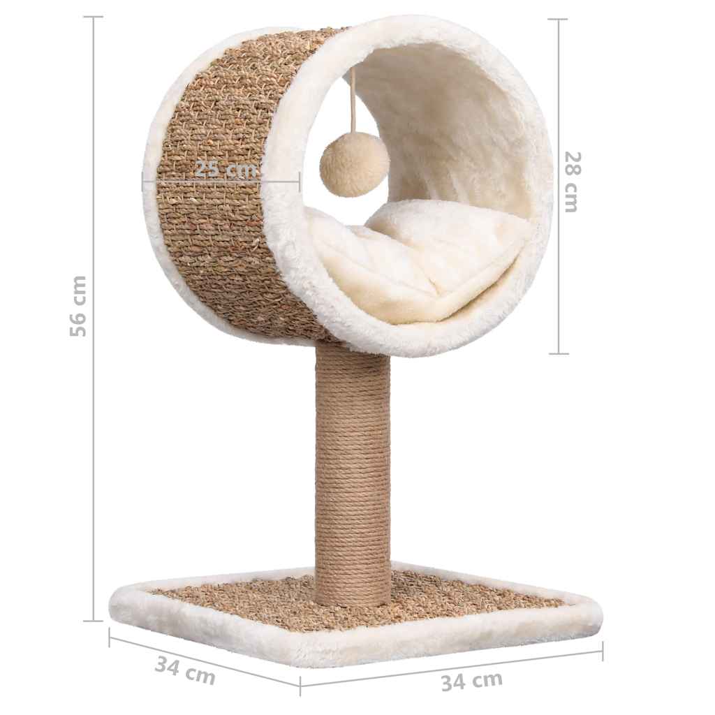 vidaXL Ansamblu de pisici cu tunel și jucărie, 56 cm, iarbă de mare vidaXL Ansamblu de pisici cu tunel și jucărie, 56 cm, iarbă de mare
